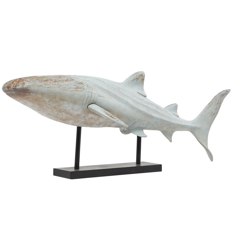 Sculpture Westerleigh Shark, H 14 po x l 38,5 po x P 14,5 po