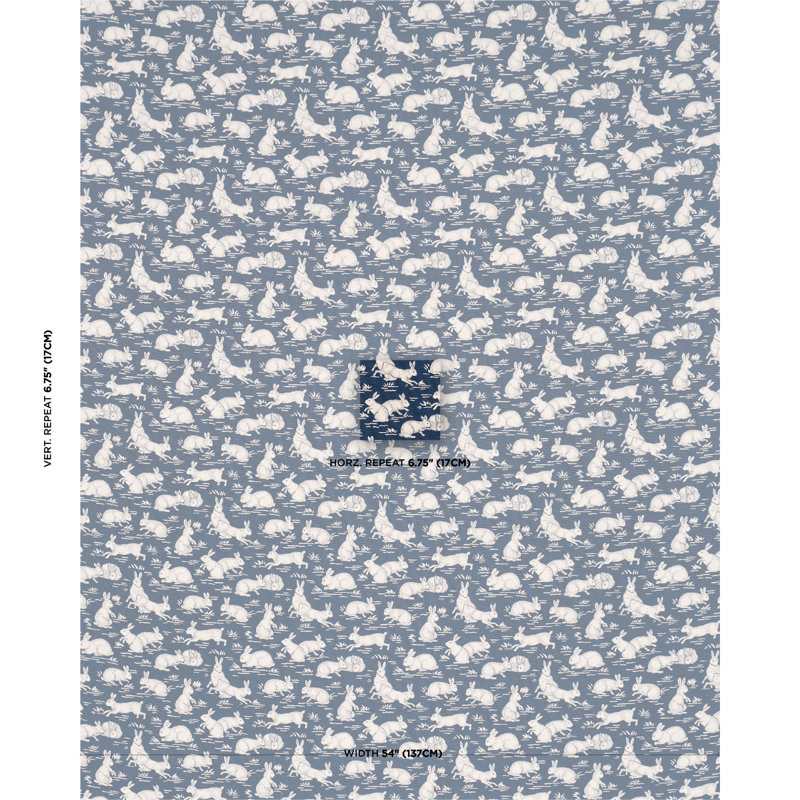 Cottontails Fabric, Indigo