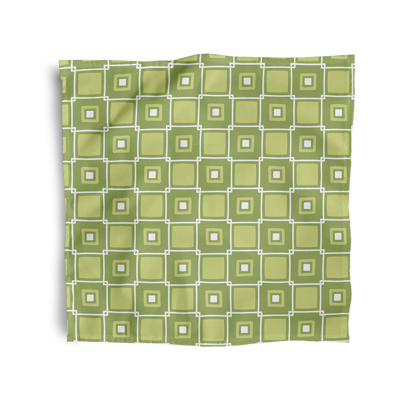 Krut Polyester Geometric Square Napkin, Green