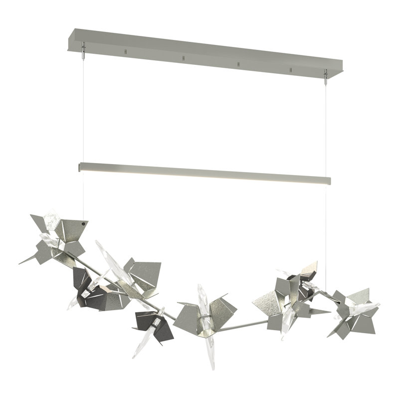 Belladonna Kitchen Island LED Pendant with Crystal Accents, Natural Iron, Sterling