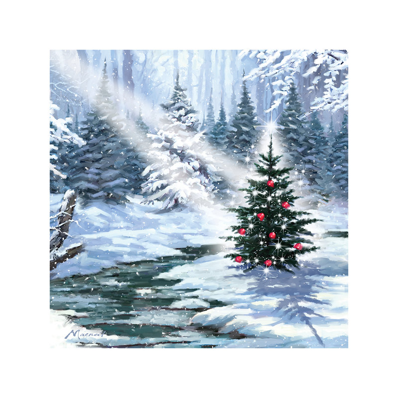 Little Christmas Tree by The Macneil Studio - Painting on Canvas, 45.72 cm H x 45.72 cm W x 1.91 cm D
