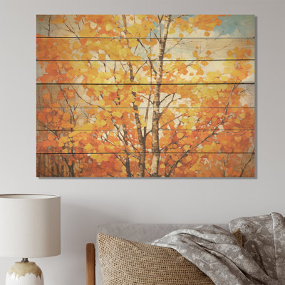 «Orange American Basswood Essence III» - Impression sur arbre sur bois