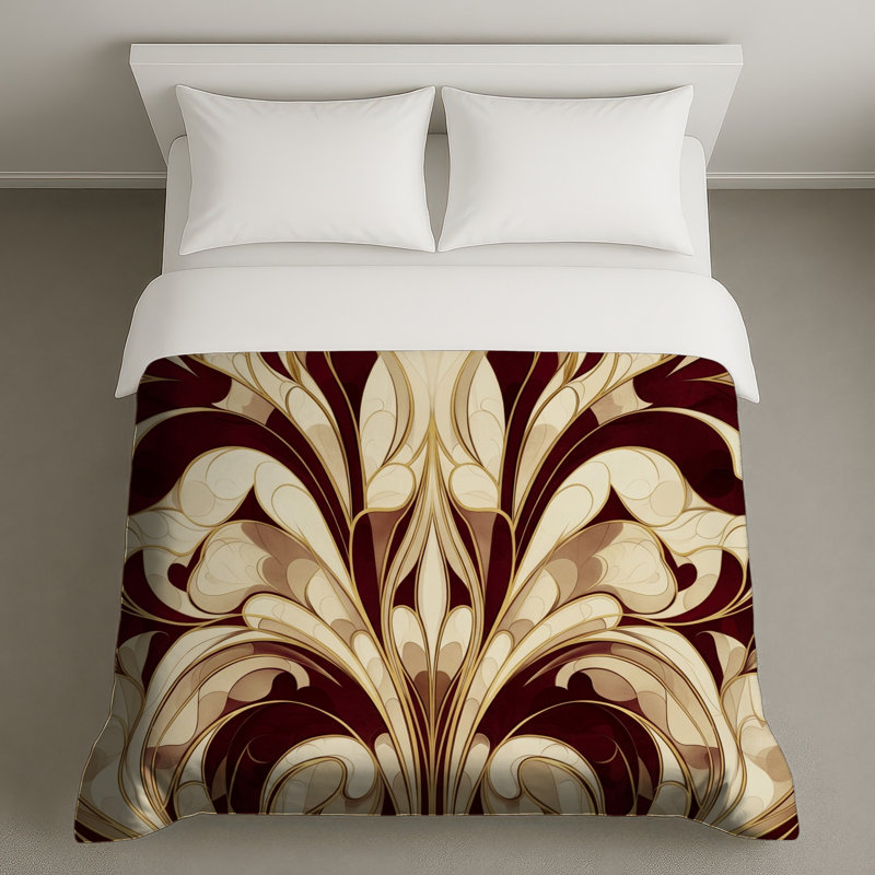 Housses de couette à motif tourbillon floral, Lit simple