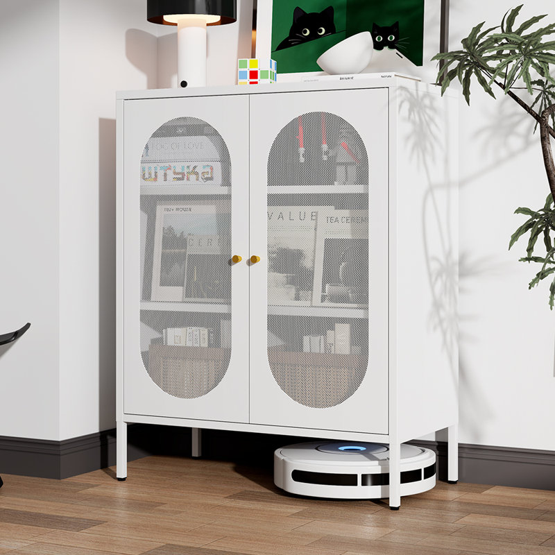 Armoire d'appoint en métal, Blanc