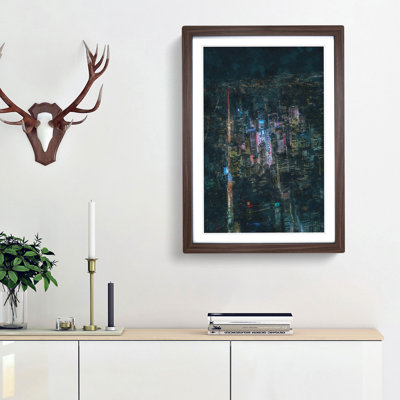 New York City At Night - Single Picture Frame Print on MDF