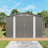 10X12ft Outdoor Storage Shed, Metal, Grey, With Double Door And Two Windows, Ideal For Snow Lawnmower In Backyard Grey Large Metal Shed Secure Bins Generator Poolside-125302065