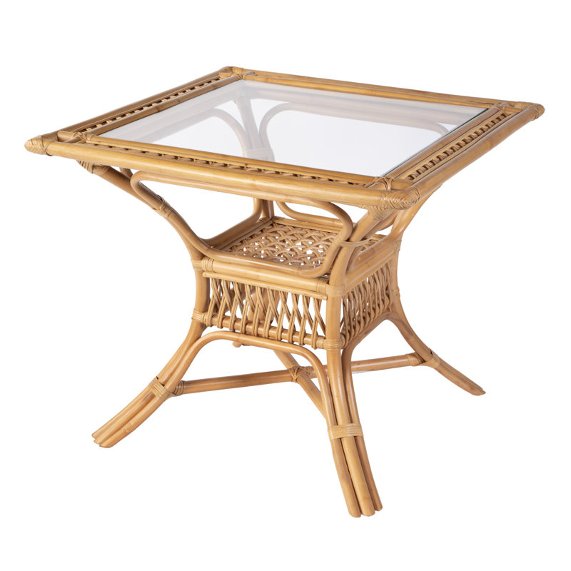 Beachwood 34.25 in. W Square Rattan Dining Table