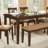 5Pc Transitional Style Dining Furniture Set Table And 4X Side Chairs Fabric Upholstered Seat Espresso Finish Wood (Dining Set)