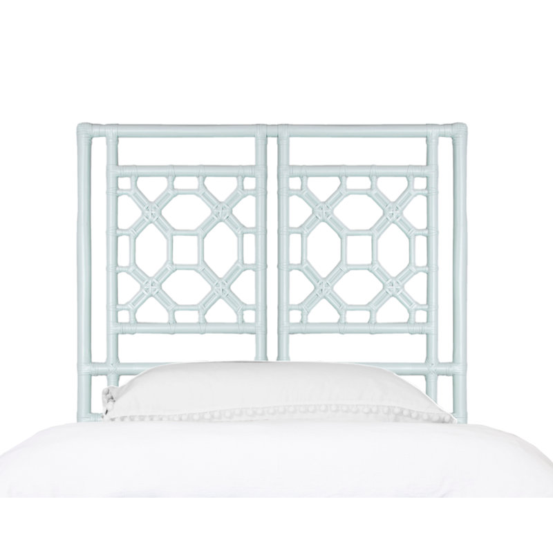 Rattan Open-Frame Headboard, Twin, Light Blue