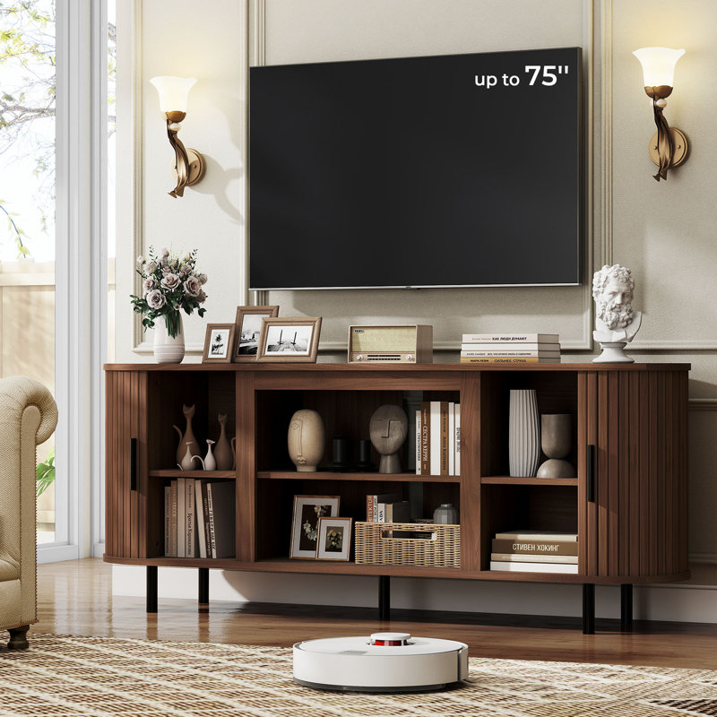 TV Stand, 68.7cm H x 165.1cm W x 40cm D, Walnut
