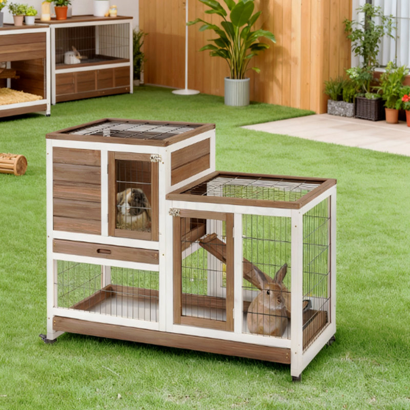 Cage à lapin surélevée en bois