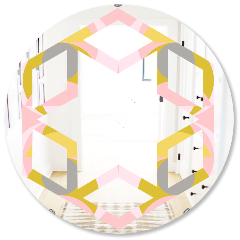 Miroir mural Hexagon Star Coastal, 31,5 po x 31,5 po, Pastel circulaire IV