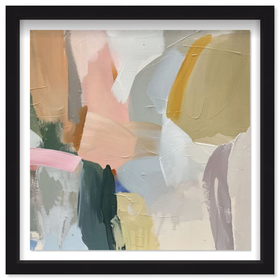 Whirling Palette I Shadowbox Abstract Print by Oliver Gal, Black Frame, 12 x 12