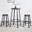 Akaysia 3-Piece Modern Industrial Metal Bar Table Set for Small Spaces and Breakfast Nooks-1865725277-1865692033