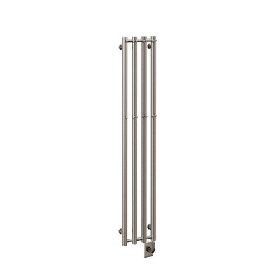10.5"x59" Rosendal Vertical Modern Wall Mounted Electric Plug-In Towel Warmer - Brushed Nickel, Fluid Filled, Sleek Vertical Design, Lifetime Warranty