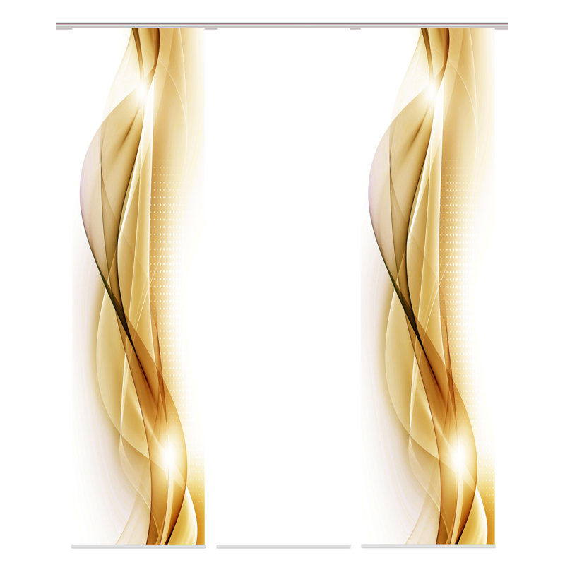 Passmore Semi Sheer Curtain Panel Pair, Gold