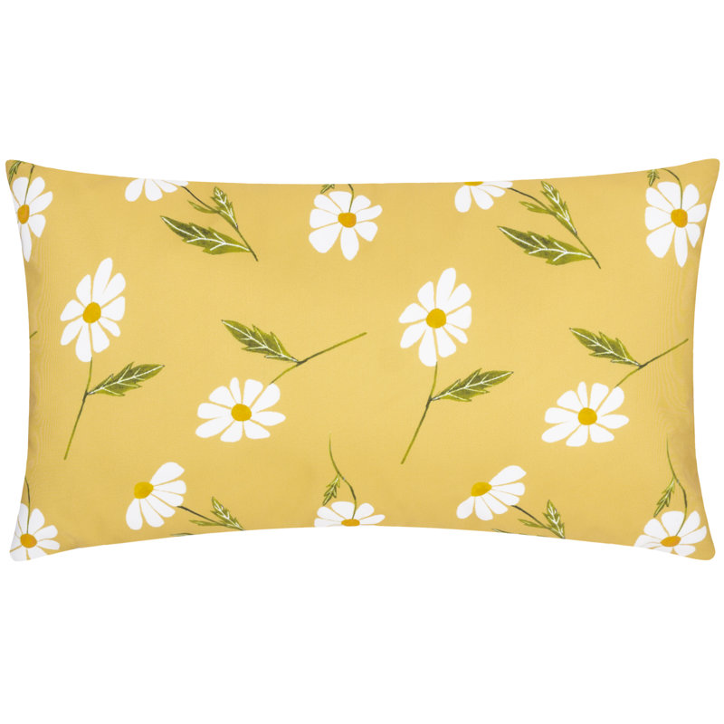 Annakate Indoor / Outdoor Floral Cushion, Rectangle 30cm H x 50cm W, Yellow