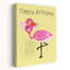 Whimsical Flamingo Celebration Elegant Whimsical Bird Flamingo Tropical Flower Wall Art Print by Sara Coulter - Wrapped Canvas Print-1822947604