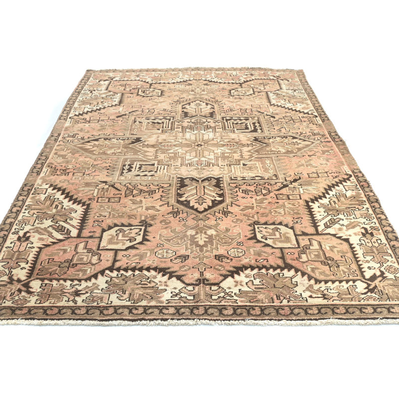 Tapis semi-antique géométrique 5 pi 5 po x 7 pi 4 po Heriz Serapi