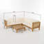 Ensemble de conversation modulaire en bois avec coussins Oana-956453429