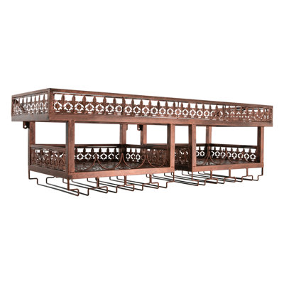 2-Layer Industrial Vintage Metal Wall Mounted Wine Rack