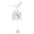  Salik 21" Kinetic Birdhouse Removable Pendulum Wall / Desk Clock (White)-195427352