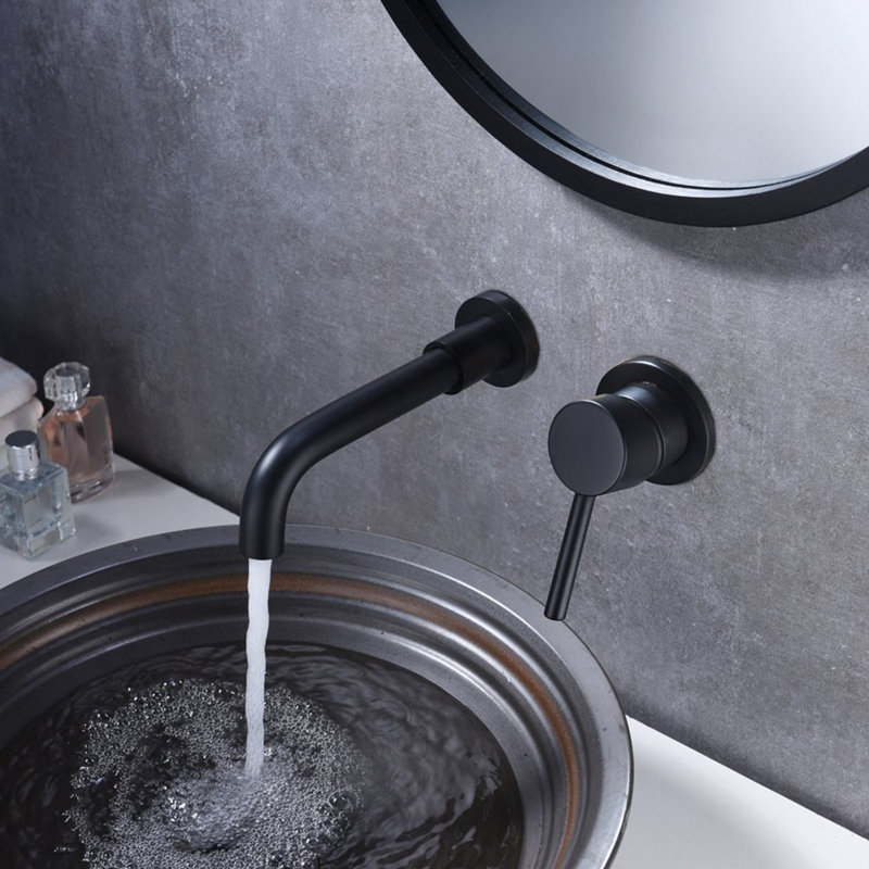 Single-handle Bathroom Faucet, Matte Black, With Drain Assembly