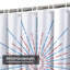 Rideau de douche rouge et blanc avec 12 crochets Sunburst-1192232186