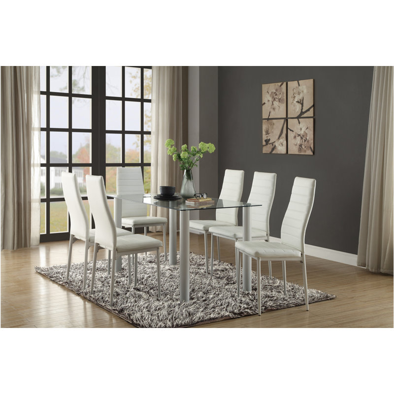 Ranulph 6 - Person Four Leg Dining Set, 5 Piece, White