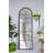 23.5X74.5" Arched Floor Mirror With Black And Gold Windowpane Design