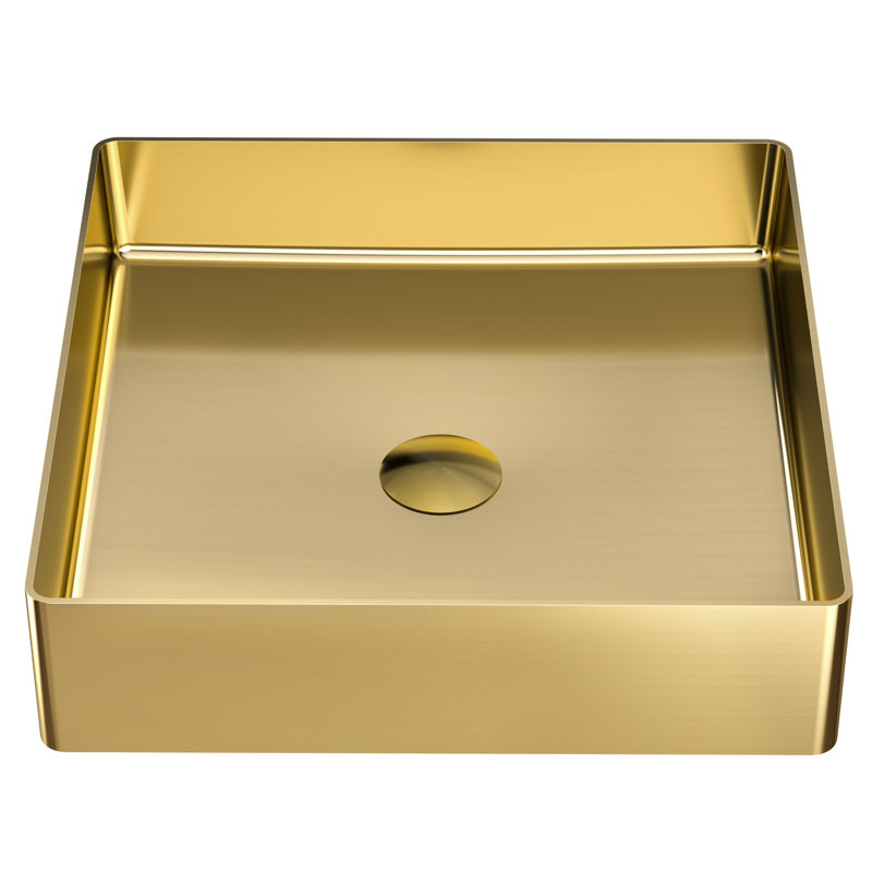 Karran Cinox 15.75'' Stainless Steel Square Bathroom Sink, Gold