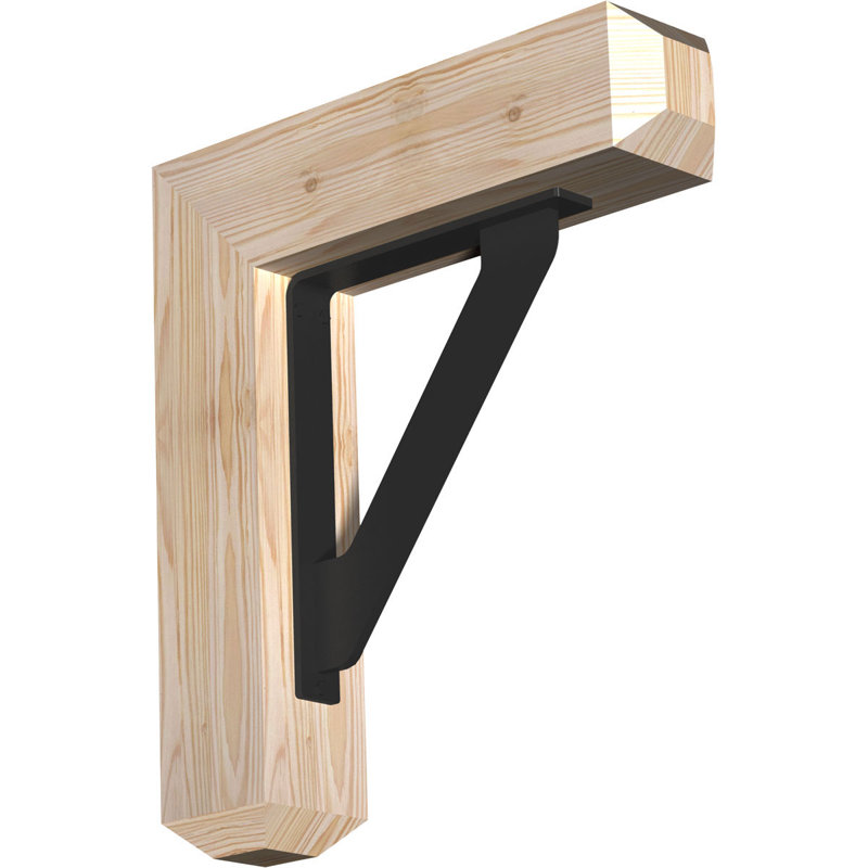 Support de fer simple 4 po Craftsman, H 16 po x P 13 1/2 po, Sapin Douglas (l 4 po x P 4 po)