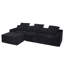 Canapé modulaire rembourré en L de 111 po avec repose-pieds réversible avec repose-pieds 111 po-716067815