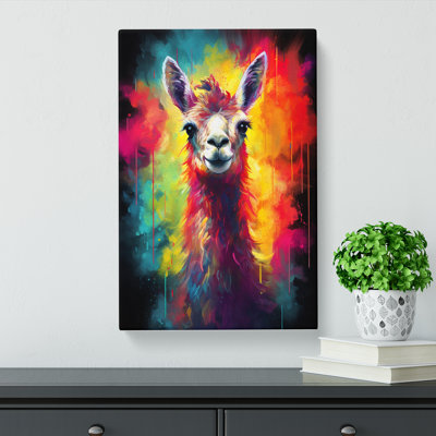 Llama Romanticism - Wrapped Canvas