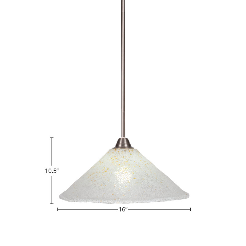 Luminaire suspendu en verre Ayrshire Paramount, H 58,5 po x l 16 po x P 16 po, Blanc, Nickel brossé