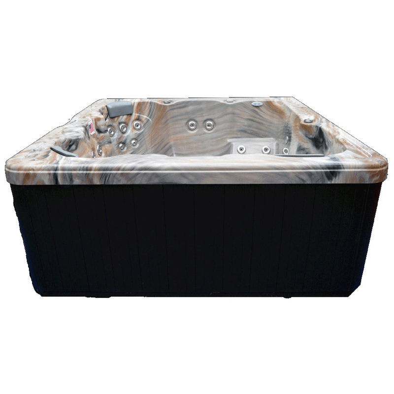 Tuscan Sun 5-Person Acrylic Square Hot Tub with 51 Jets