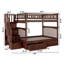 Lit superposé en bois massif avec escalier et tiroirs Blaisdell-2128759964-2128759965