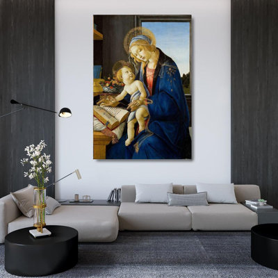 Astoria Grand Botticelli, art sur toile tendue de la galerie Sandro, Madonna of the Book