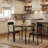 Industrial Dining Set for 2, Compact Table & 2 PU Upholstered Chairs, Space-Saving for Small Spaces-1770263201