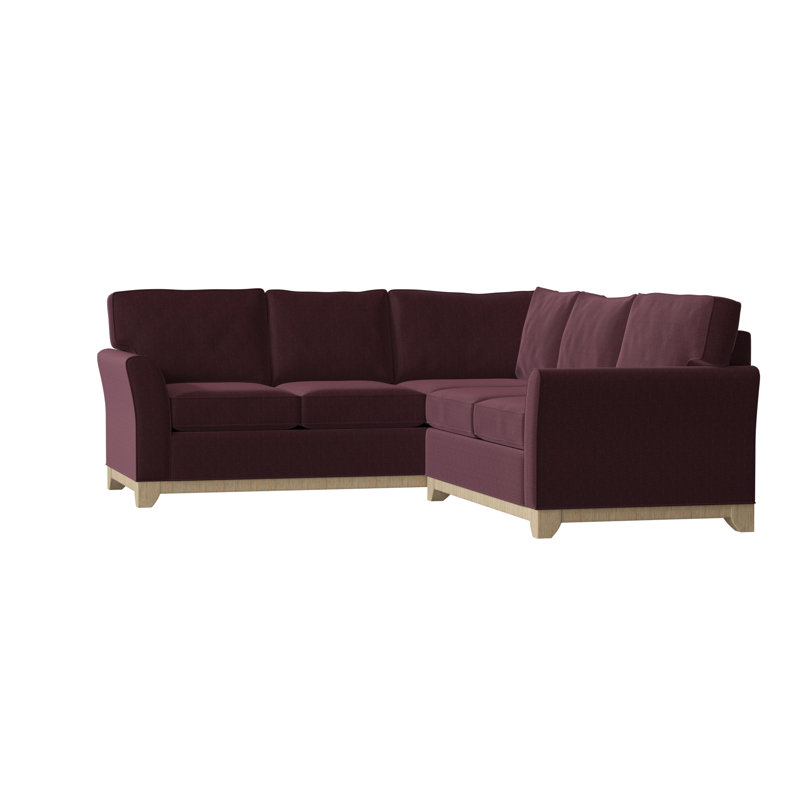 Canapé modulaire en coton de 108 po de largeur Bevins, Aubergine Key, Marron foncé, Accoudoir à droite (vu de face)