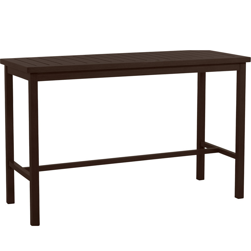 Club Aluminum Outdoor Bar Table, Mahogany