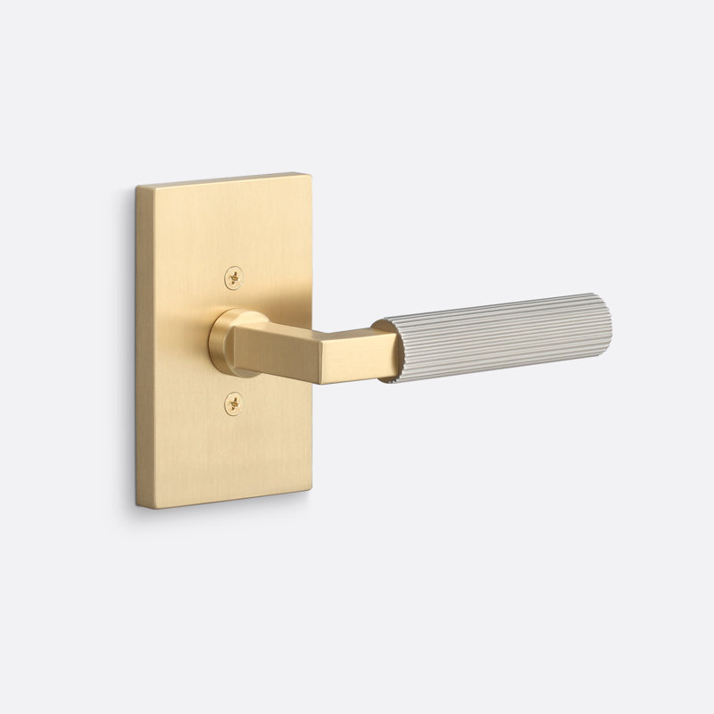 Levanto Dummy Rosette, Straight Knurled Grip, Satin Brass/Satin Nickel