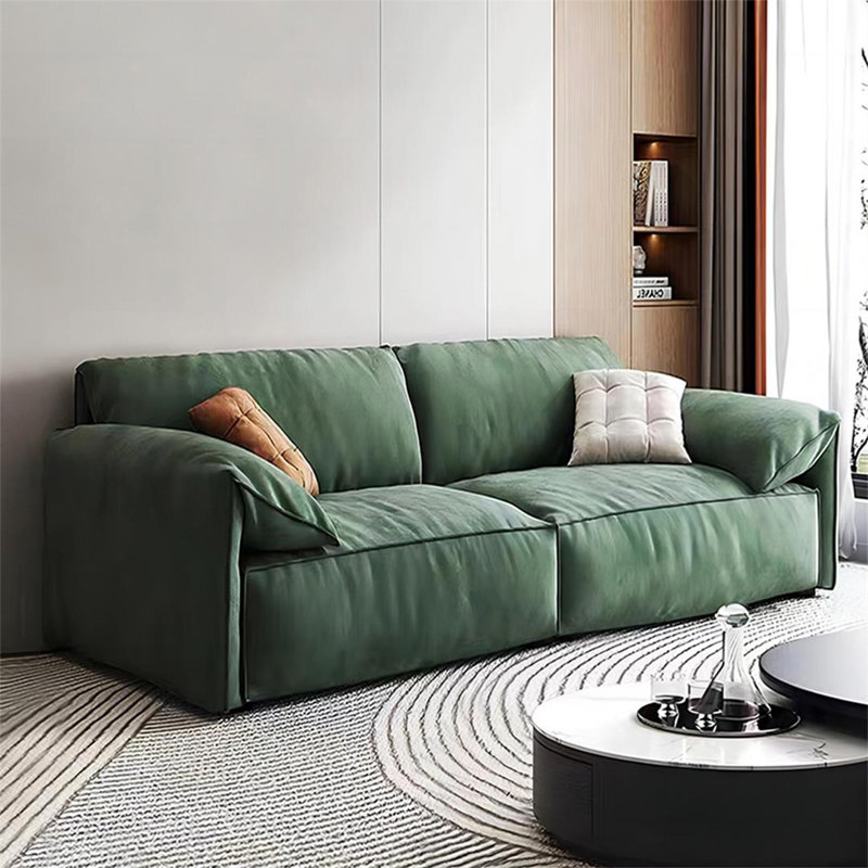 Causeuse-coussin modulaire verte 100% polyester, H 31,5 po x l 85,8 po x P 41,3 po