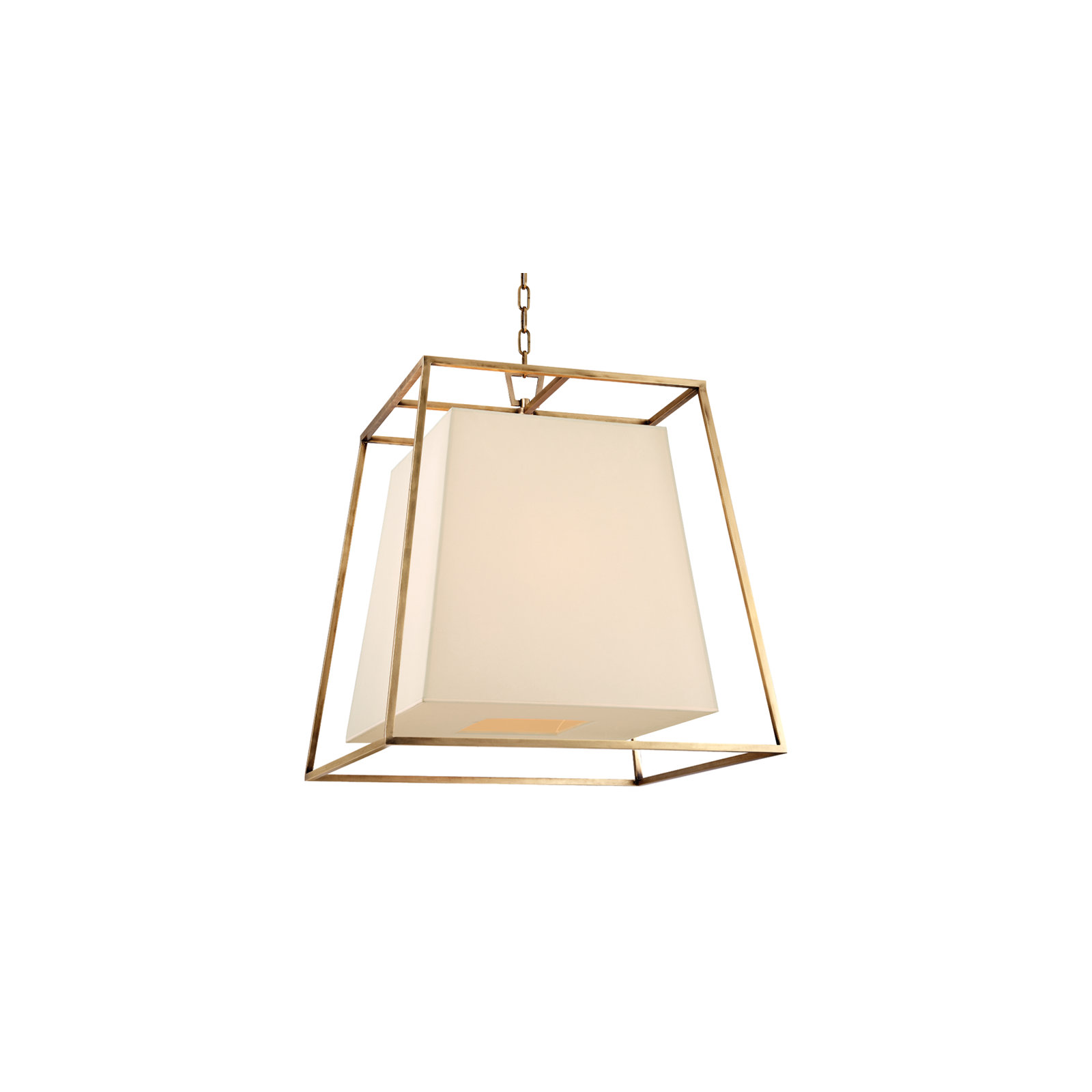 Maximus 6 Light Pendant, Aged Brass, White