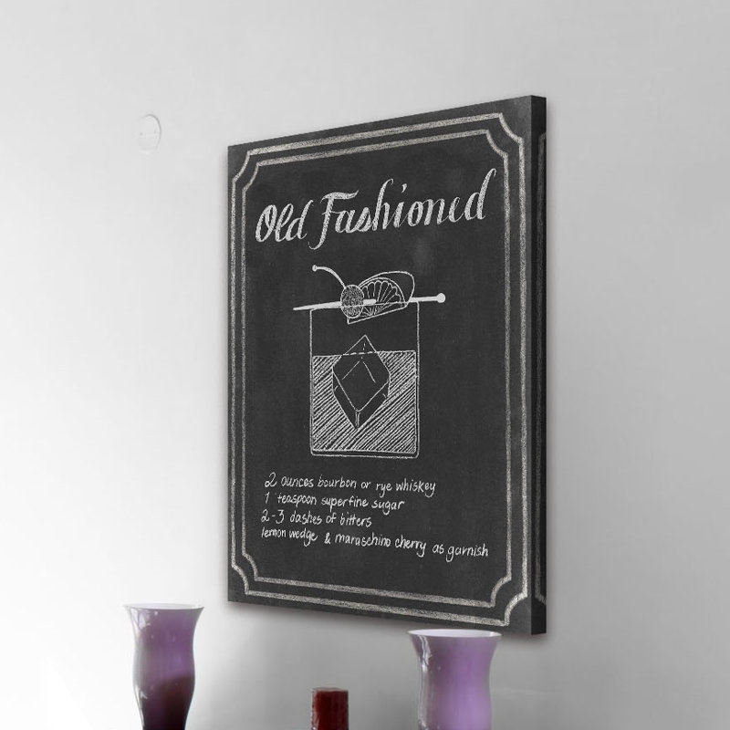 Chalkboard Cocktails I - Wrapped Canvas Print, 114cm H x 76cm W x 4cm D