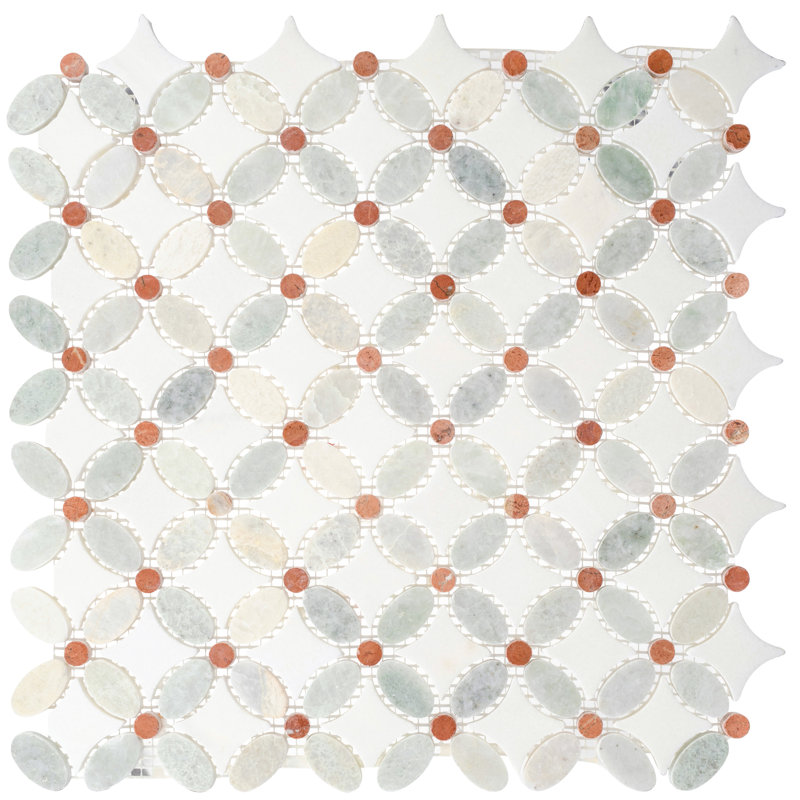 Martha Natural Stone Marble Look Mosaic Wall & Floor Tile, Spring