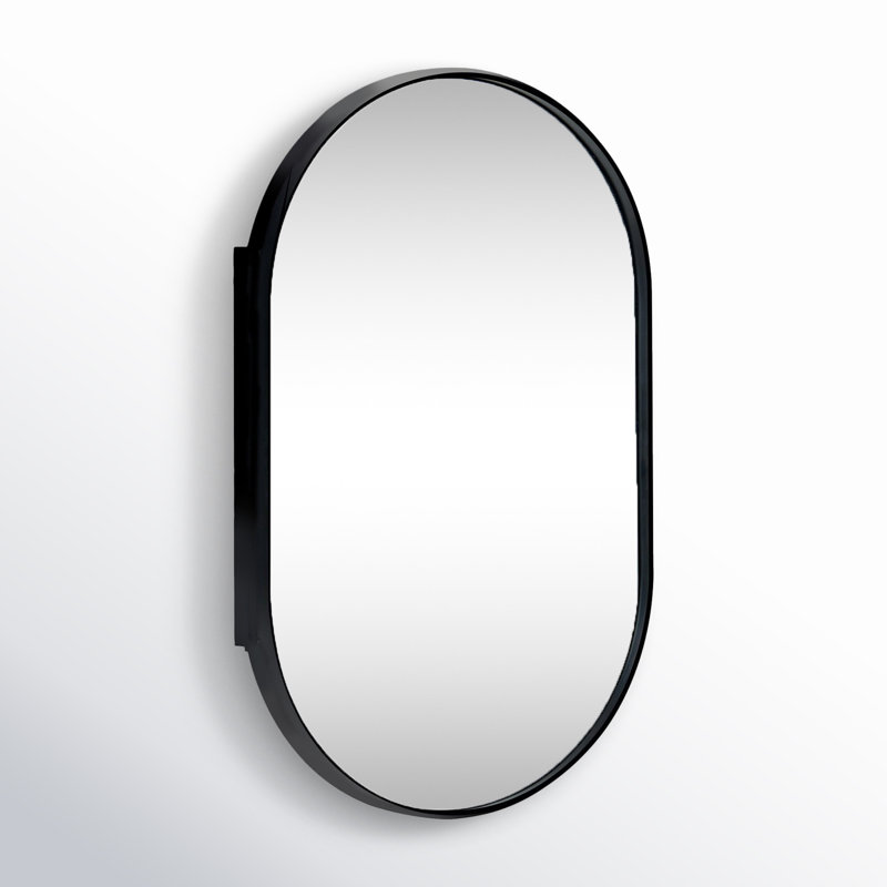 21'' W 34'' H Recessed Medicine Cabinet, Black