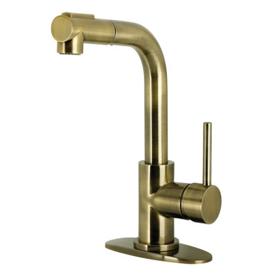 Kingston Concord Single-Handle 1-Hole Deck Mount Pull-Out Sprayer Bar Faucet