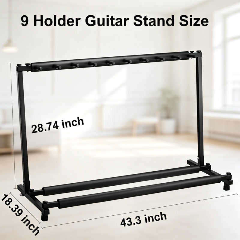Support pour guitare 7 supports, H 28,74 po x l 43,3 po x P 18,39 po
