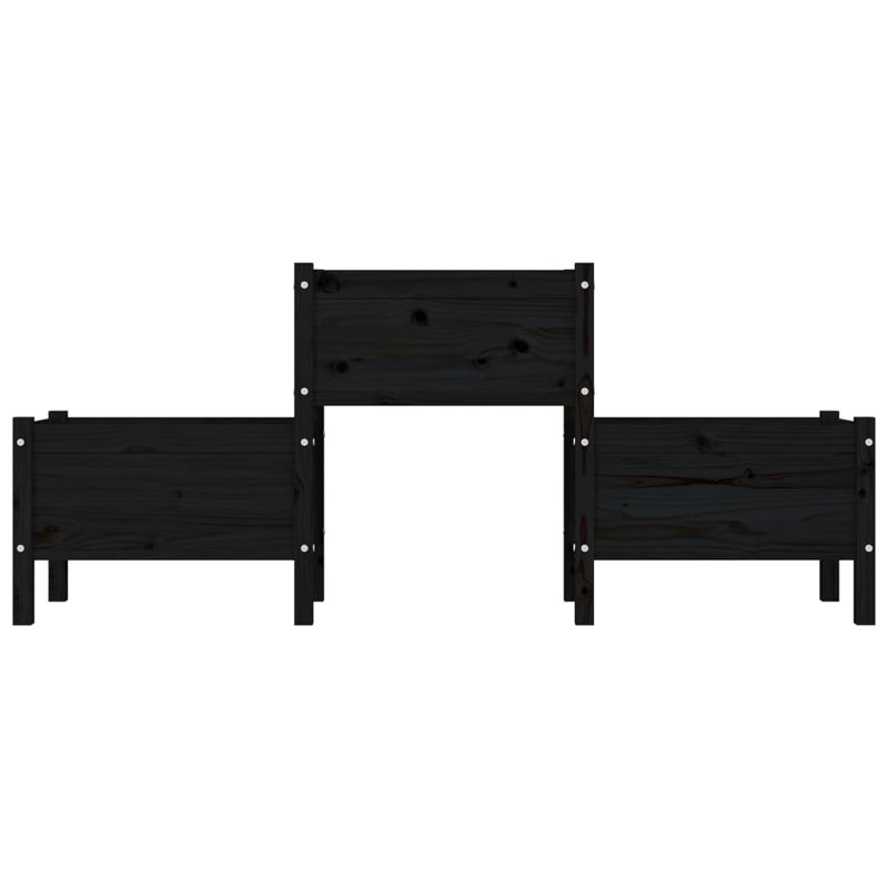 Ebern Designs Planter Black 178.5X44x75 Cm Solid Wood Pine, Black